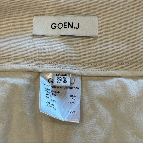 GOEN J FLARED SHORTS Cream High Waist Cuffed Leg Lace Side TrimGorgeous! Size 8 - Picture 11 of 11